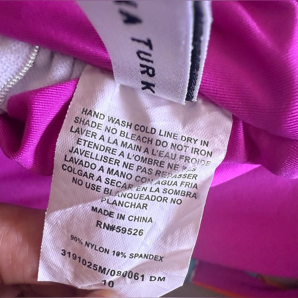 TRINA TURK Gemini Halter Plunge Top One Piece Swimsuit Multicolor Size 10 - Picture 5 of 16